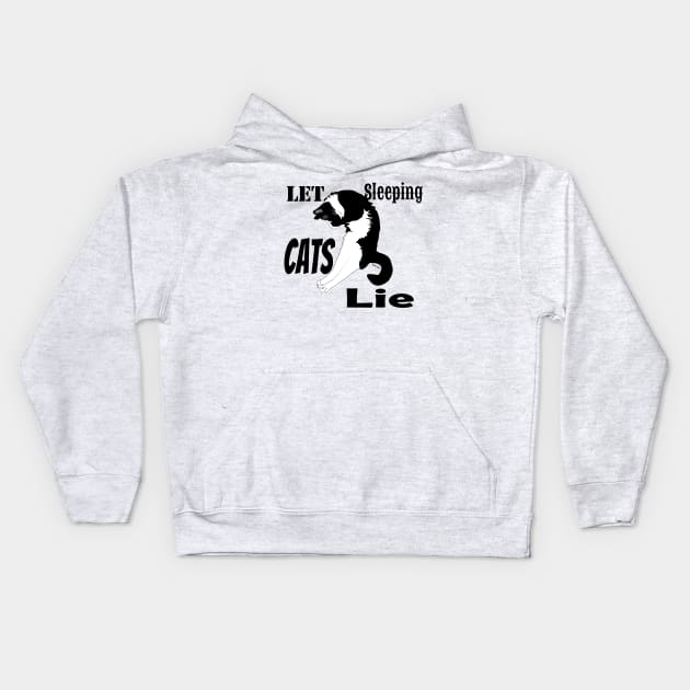 Cute Tuxedo Cat Let sleeping cat lie Copyright TeAnne Kids Hoodie by TeAnne